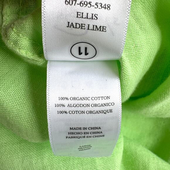 Rails Women Ellis Button Shirt Size L Organic Cotton Lightweight Jade Lime Green - Picture 8 of 11